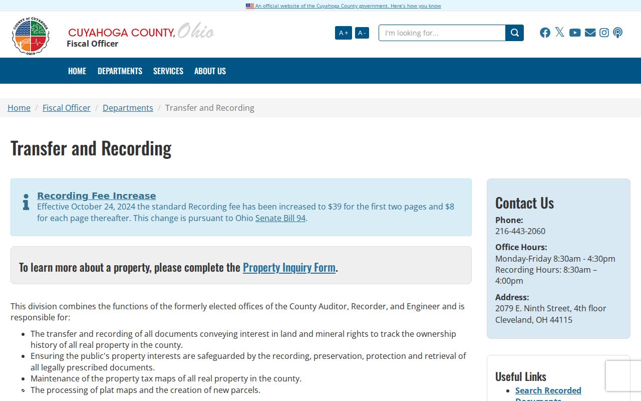 Solon previous residents deed transfer and recording resource
