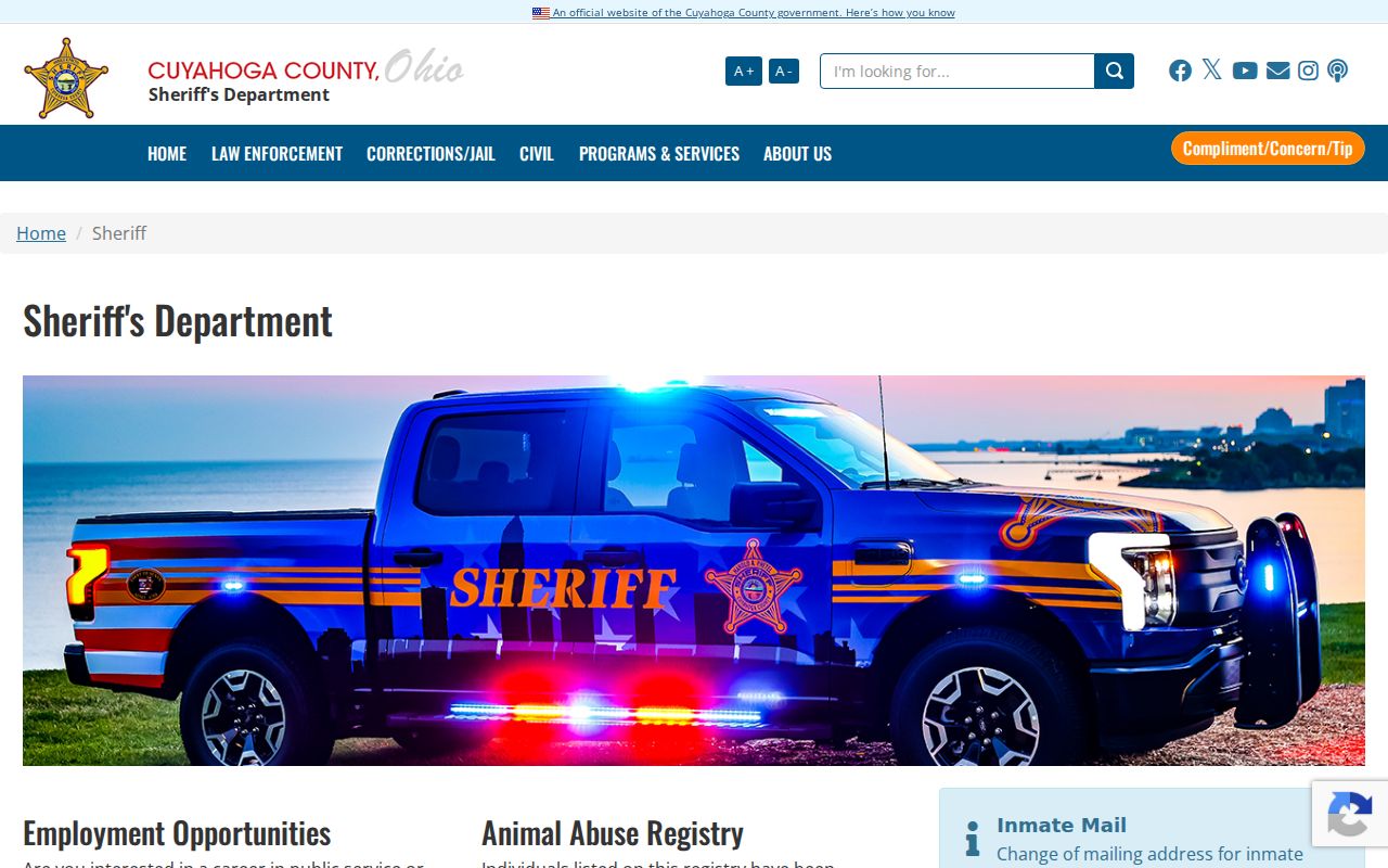 Solon resident lookup Cuyahoga County inmate information page