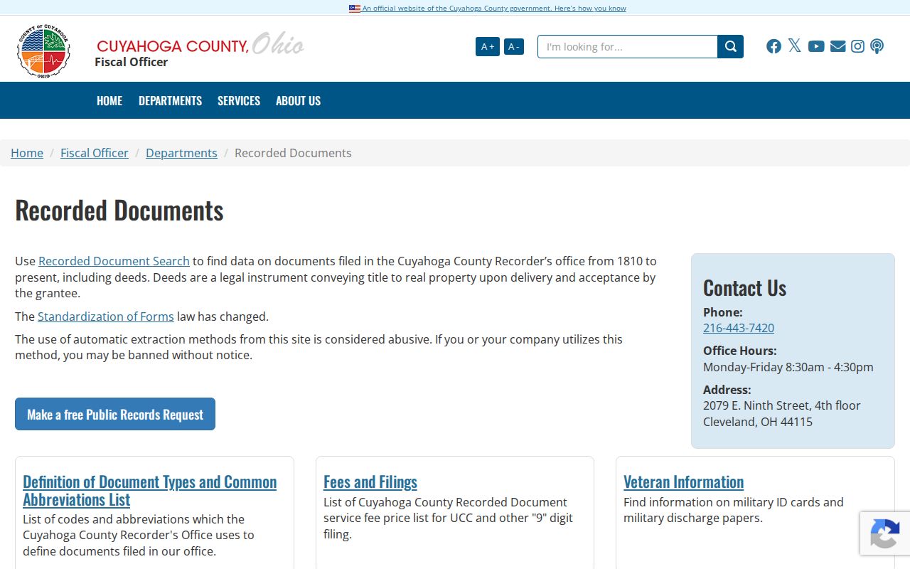 Solon street directory Cuyahoga Recorded Documents office