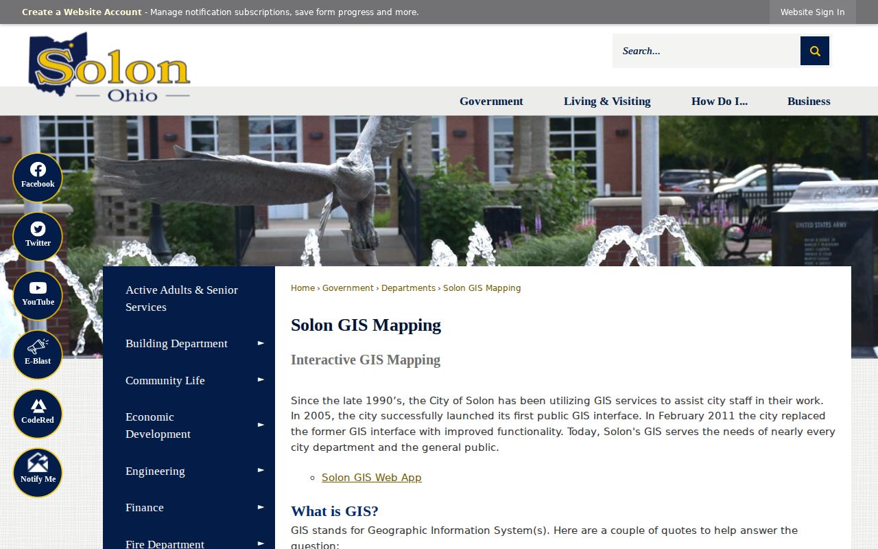 Solon street directory GIS mapping gateway