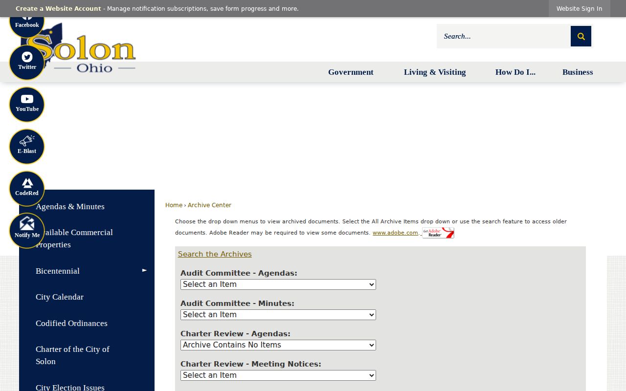 Solon street directory City Archive planning records search